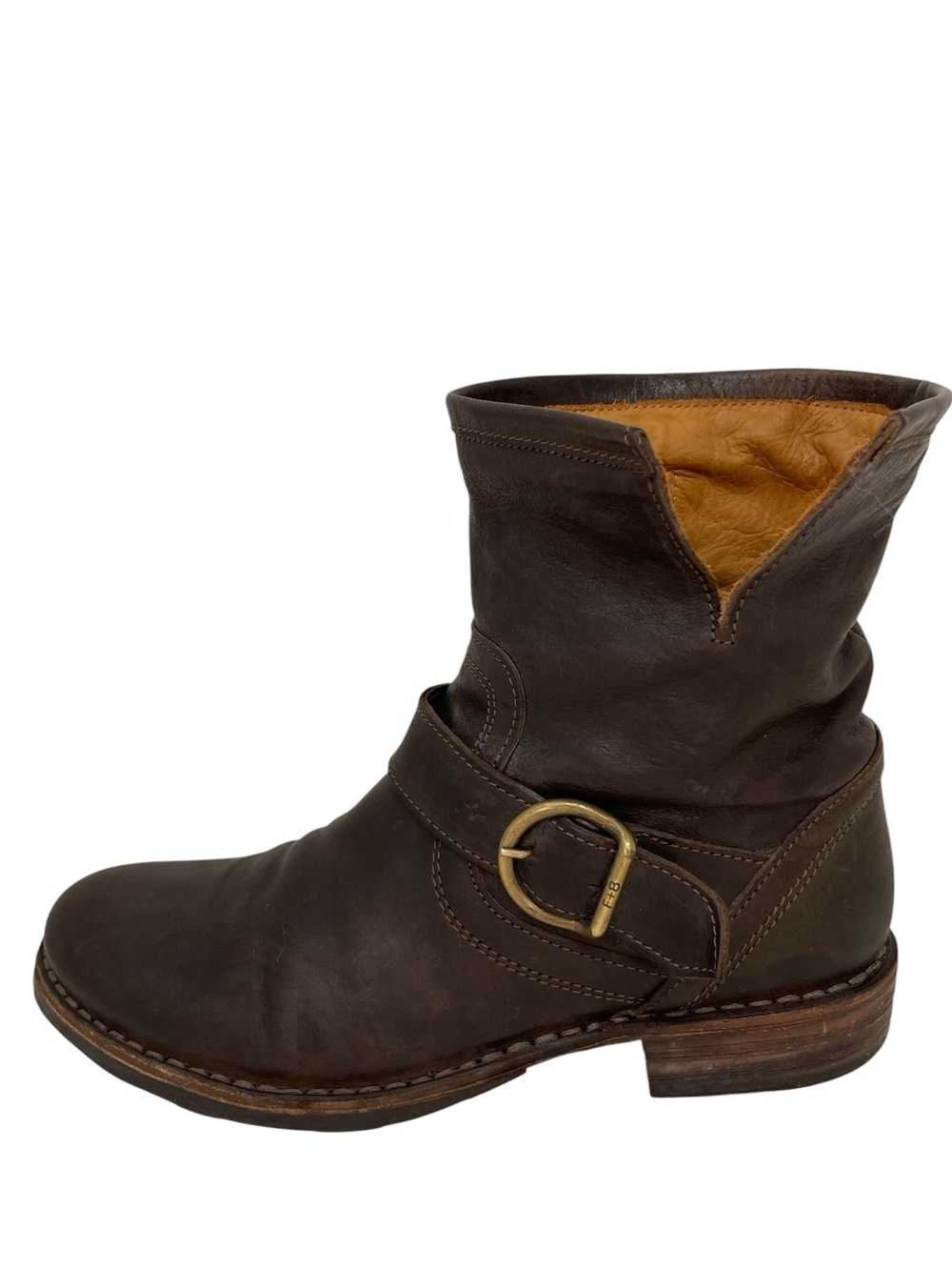 Fiorentini + Baker Italy Dark Brown Leather Ankle Boot Moto Eli Eternity Size 38